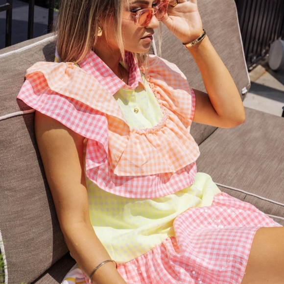 Queen of Sparkles Neon Checkered dress - Picture 4 of 7